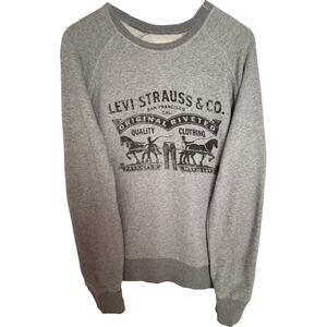Levi's Original Riveted Men's Large Heather Gray Graphic Crewneck Sweatshirt
